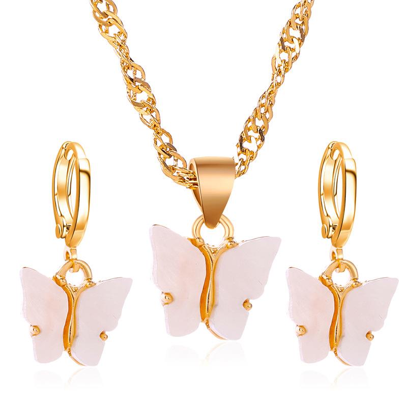 Butterfly Necklace Earrings Set