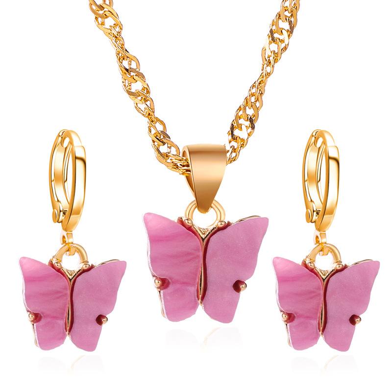 Butterfly Necklace Earrings Set