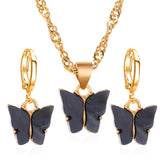 Butterfly Necklace Earrings Set